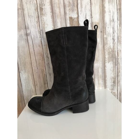 J CREW Dark Gray Suede Cap Toe Mid Calf Pull On Boots 5 NEW - Picture 7 of 11